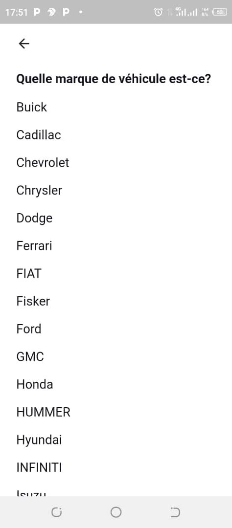 Driver Step 8Choose the vehicle's make and model