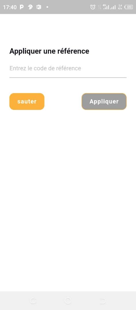 Client Step 5Inscrivez votre code de référence,à noté qu'elle est "facultative"