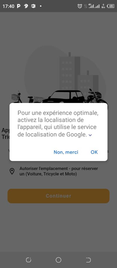 Client Step 7Pour une utilisation optimale de l application; autorisez toute les notifications en cliquant sûr "OK " ou sur "autorisée"